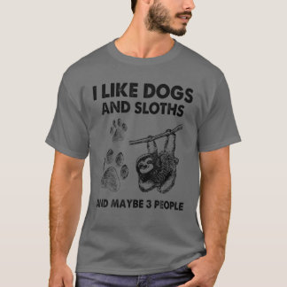 Ik hou van honden en sloegen en misschien 3 mensen t-shirt
