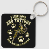 Ik hou van honden en Tattoos en misschien 3 mensen Sleutelhanger (Achterkant)