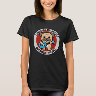 Ik hou van honden en ukelele en misschien 3 mensen t-shirt