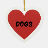 Ik hou van honden keramisch ornament (Voorkant)