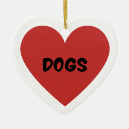 Ik hou van honden keramisch ornament
