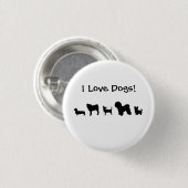 "Ik hou van honden!" Knoop Ronde Button 3,2 Cm (Voorkant /achterkant)