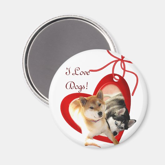 Ik hou van honden magneet (Voorkant / Achterkant)