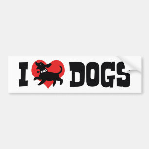 Ik hou van honden met een hart - Hondenliefhebber Bumpersticker