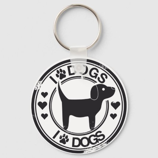 Ik hou van honden met puppy sleutelhanger (Voorkant)