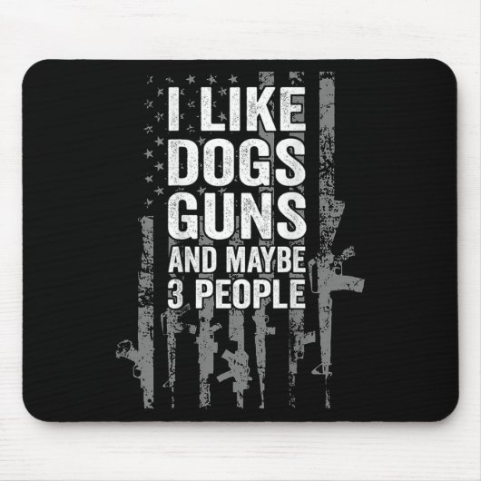 Ik hou van honden Pistolen en misschien drie mense Muismat (Voorkant)