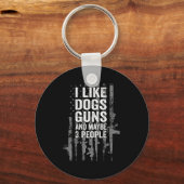 Ik hou van honden Pistolen en misschien drie mense Sleutelhanger (Voorkant)
