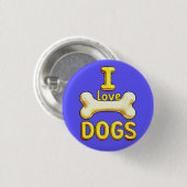 IK HOU VAN HONDEN RONDE BUTTON 3,2 CM (Voorkant /achterkant)