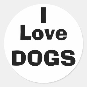 Ik hou van HONDEN Ronde Sticker