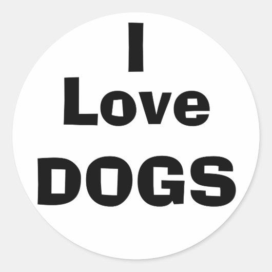 Ik hou van HONDEN Ronde Sticker (Voorkant)