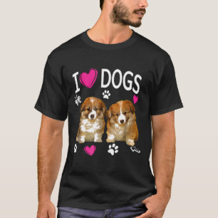Ik hou van honden Schattigee hond Corgi Puppy T-shirt