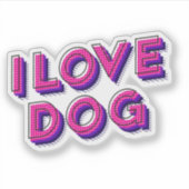 Ik hou van honden sticker (Voorkant)