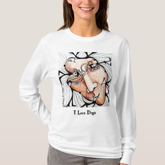 Ik hou van honden t-shirt (Voorkant)