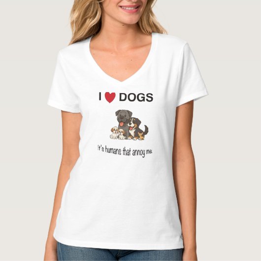Ik hou van honden t-shirt (Voorkant)