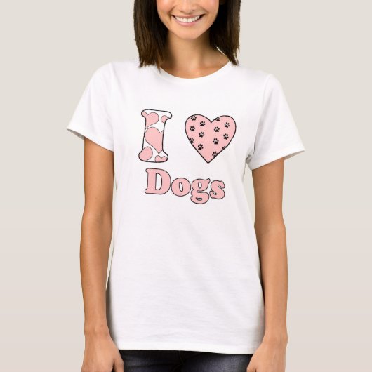 Ik hou van honden t-shirt (Voorkant)