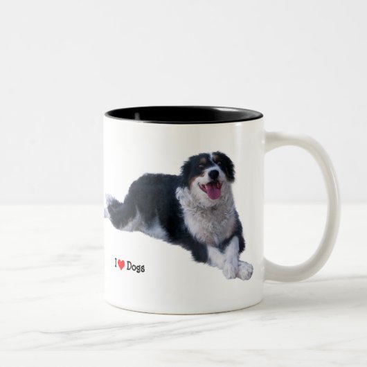 Ik hou van Honden Tweekleurige Koffiemok (Rechts)