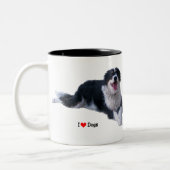 Ik hou van Honden Tweekleurige Koffiemok (Links)