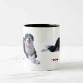 Ik hou van Honden Tweekleurige Koffiemok (Center)