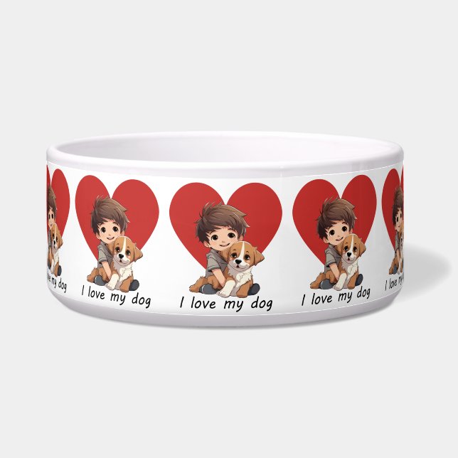 Ik hou van honden voerbakje (Voorkant)