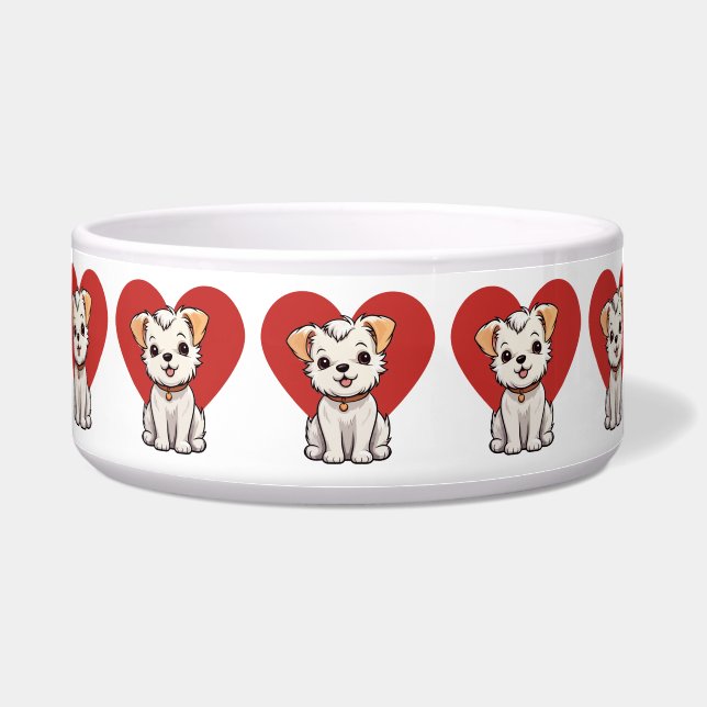 Ik hou van honden voerbakje (Voorkant)