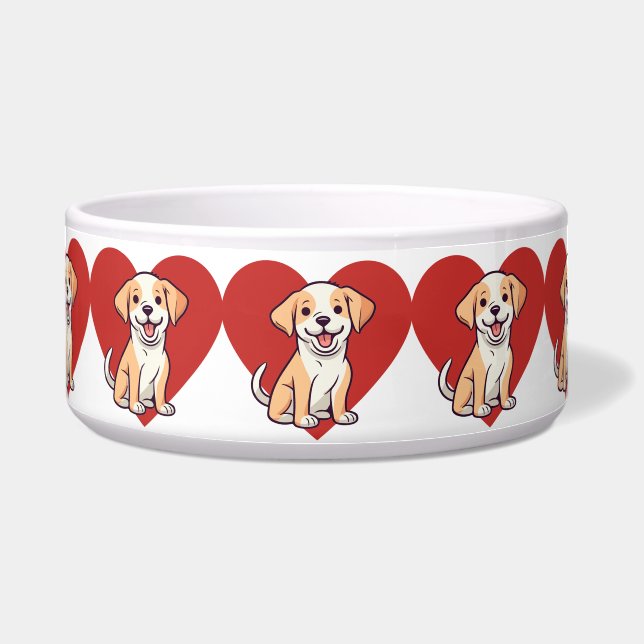 Ik hou van honden voerbakje (Voorkant)