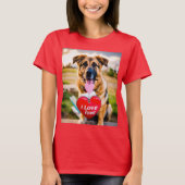 "Ik hou van honden Vrouwen T-shirt Design" (Voorkant)