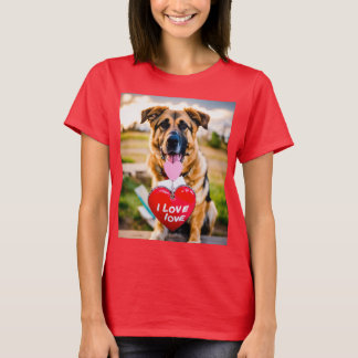 "Ik hou van honden Vrouwen T-shirt Design"