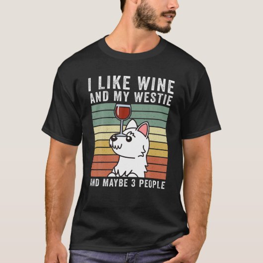 Ik hou van hondenwijn t-shirt (Voorkant)