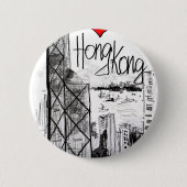 Ik hou van Hong Kong Ronde Button 5,7 Cm (Voorkant)