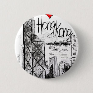 Ik hou van Hong Kong Ronde Button 5,7 Cm