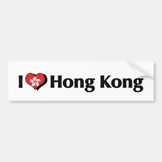 Ik hou van Hong Kong Vlag Bumpersticker (Voorkant)