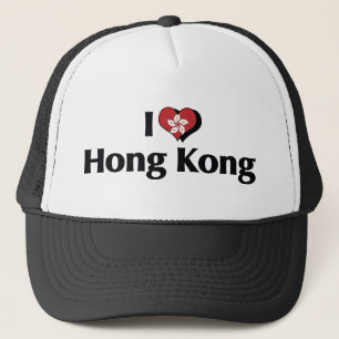 Ik hou van Hong Kong-vlag Trucker Pet
