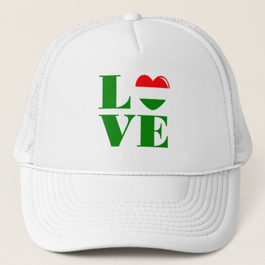 Ik hou van Hongarije Trucker Pet (Voorkant)