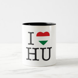 Ik hou van Hongarije Tweekleurige Koffiemok