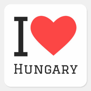 Ik hou van Hongarije vierkante sticker