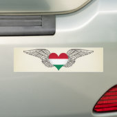 Ik hou van Hongarije - vleugels Bumpersticker (Op auto)