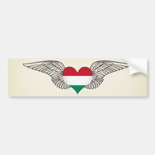 Ik hou van Hongarije - vleugels Bumpersticker (Voorkant)