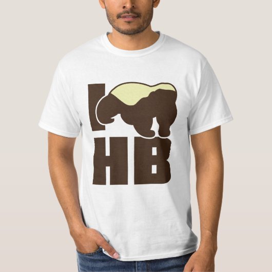 ik hou van honing badger white t-shirt (Voorkant)