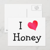 Ik hou van honing briefkaart (Voorkant / Achterkant)