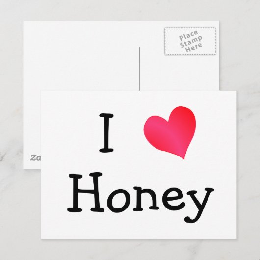 Ik hou van honing briefkaart (Voorkant / Achterkant)