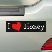 Ik hou van honing bumpersticker (Op auto)