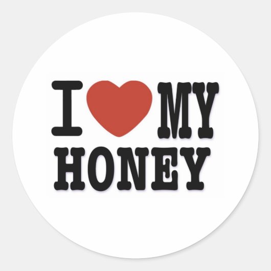 IK HOU VAN HONING RONDE STICKER (Voorkant)