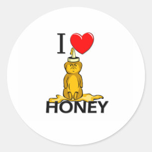Ik hou van honing ronde sticker