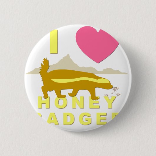 Ik hou van honingbadger ronde button 5,7 cm (Voorkant)