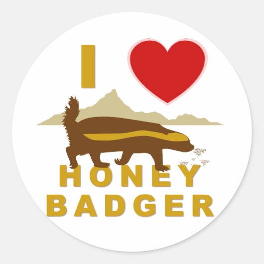 IK HOU VAN HONINGDAS RONDE STICKER (Voorkant)