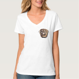 Ik hou van honkbal coach handschoen rode hart spor t-shirt