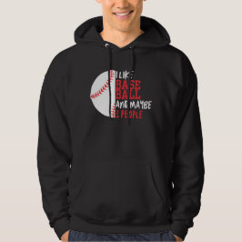 Ik hou van honkbal en misschien 3 mensen Mannen Hoodie