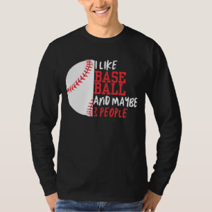 Ik hou van honkbal en misschien 3 mensen Mannen T-shirt