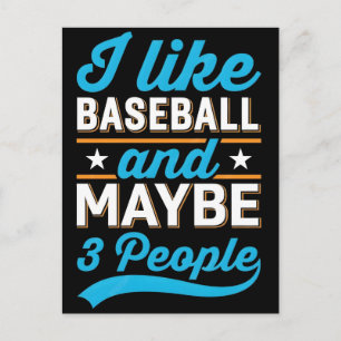 Ik Hou Van Honkbal En Misschien 3 Mensen T-Shirt Feestdagenkaart