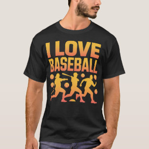 Ik hou van honkbal enthousiaste spelers t-shirt